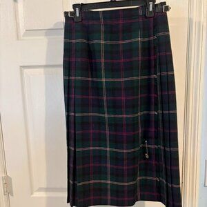 Winter Plaid Wool Skirt Sz 14